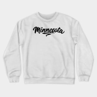 Black Minnesota Retro Text Crewneck Sweatshirt